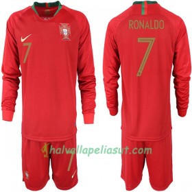 Jalkapallo Pelipaidat Portugali RONALDO 7 Lasten World Cup 2018 Kotipaita Pitkähihainen